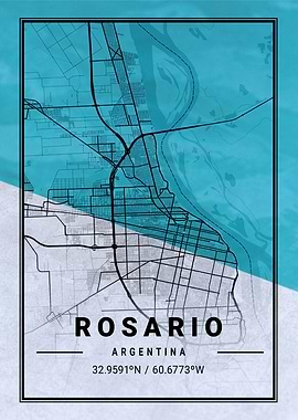 Rosario City Map Argentina