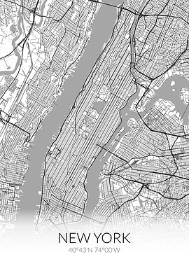 New York City Map White