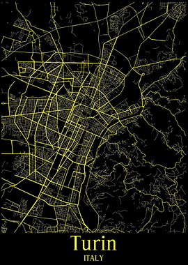 Turin City Map Italy