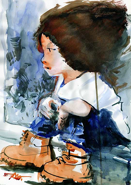 N649 The child in boots