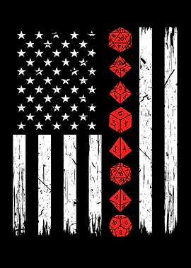 D20 Dice 4th of July RPG
