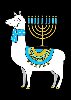 Hanukkah Llama Menorah