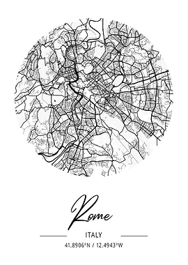 Rome City Map Italy