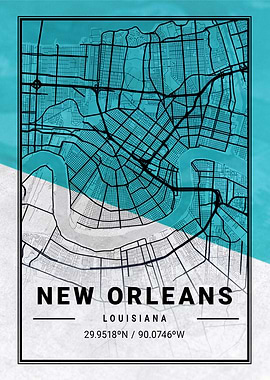 New Orleans City Map USA