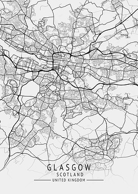 Glasgow Map Scotland UK