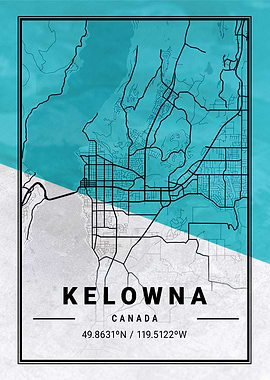 Kelowna City Map Canada