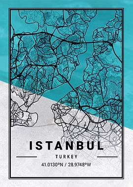 Istanbul City Map Turkey