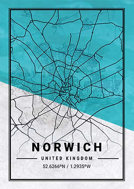 Norwich City Map UK