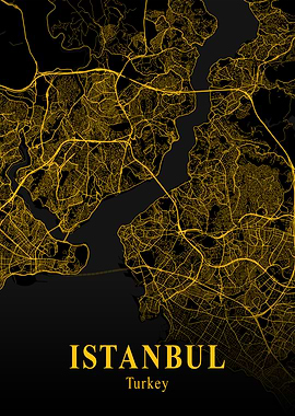 Istanbul City Map Turkey