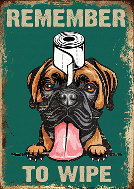 Remember To Wipe Boxer Dog