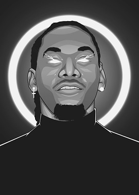Offset Rapper Grayscale