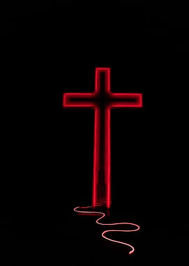 Red Neon Cross