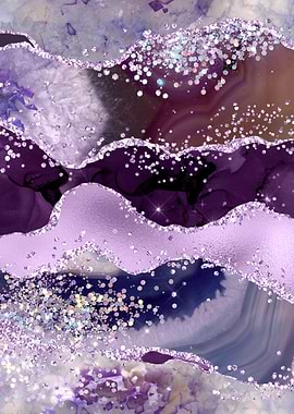 Purple Glitter Agate 06