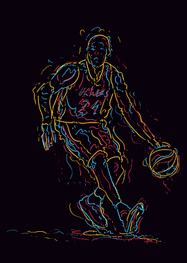 basketball abstract line