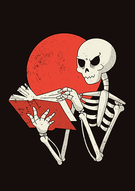 Skeleton reading book