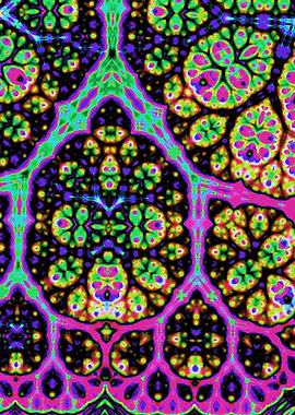 Neon Trippy Fractal Art