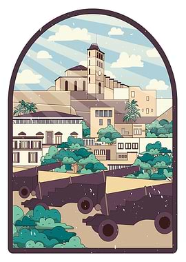 Ibiza city landscape