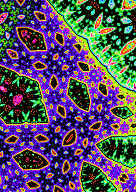 Neon Groovy Fractal Art