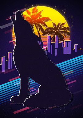 Wolf Animal Retro