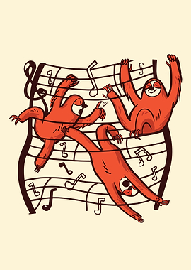 Funny sloths minimalistic