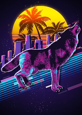 Wolf Animal Retro