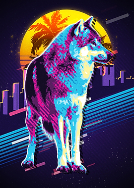 Wolf Animal Retro