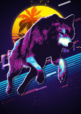 Wolf Animal Retro