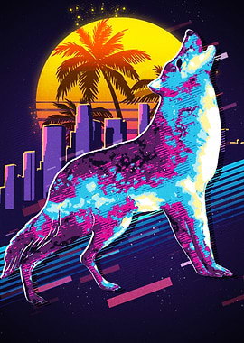 Wolf Animal Retro
