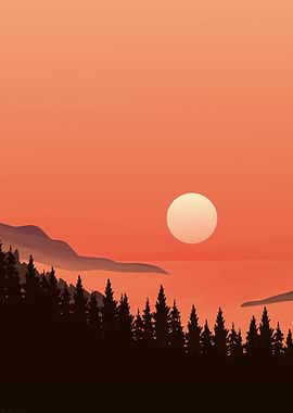 Sunset in the Mountain