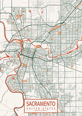 Sacramento Map Bohemian