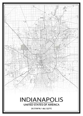 Indianapolis White Map