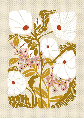 Klimt flowers earthy