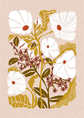 Klimt flowers pastel color