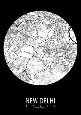 New Delhi Map Full Moon