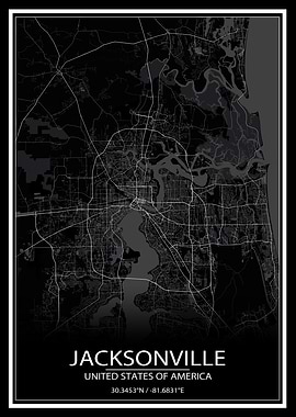 Jacksonville Black Map