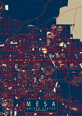 Mesa Arizona City Map Hope