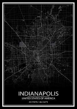 Indianapolis Black Map