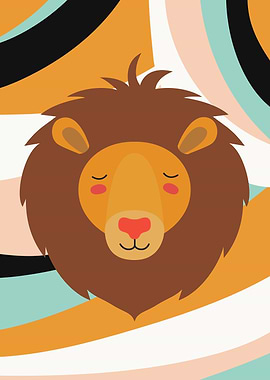Cute Simple Abstract Lion