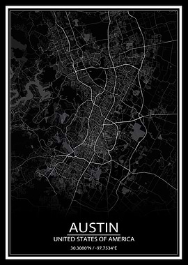 Austin Black Map