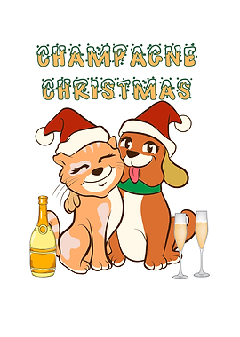 Champagne Dog Christmas