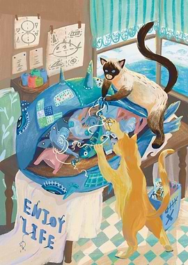 cats repair fish doll