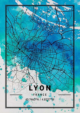 Lyon Antlia Watercolor Map