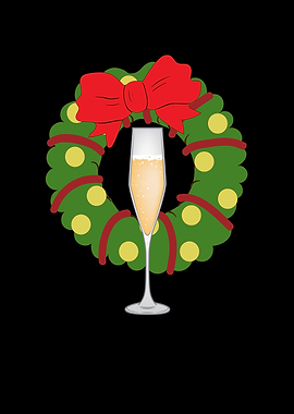 Champagne Christmas Wreath