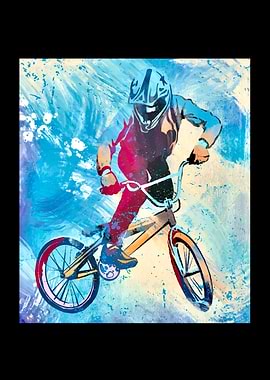 Bmx biker watercoler