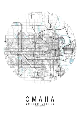 Omaha City Map Circle