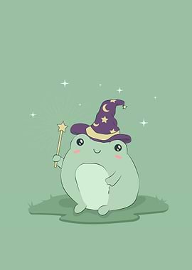 Cottagecore Frog Wizard