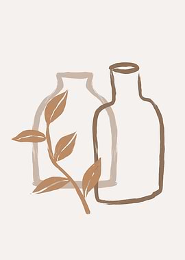 Twin Vases with Flower