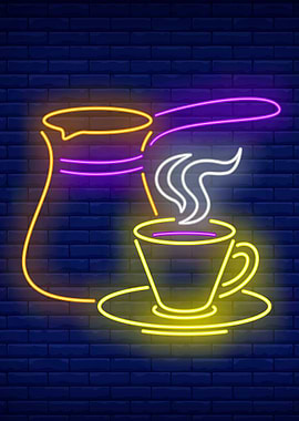 Coffee shop neon vapor