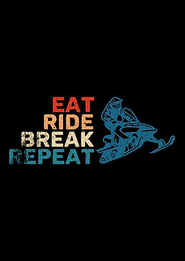 Snowmobile Eat Ride Break