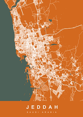 JEDDAH Map Saudi Arabia